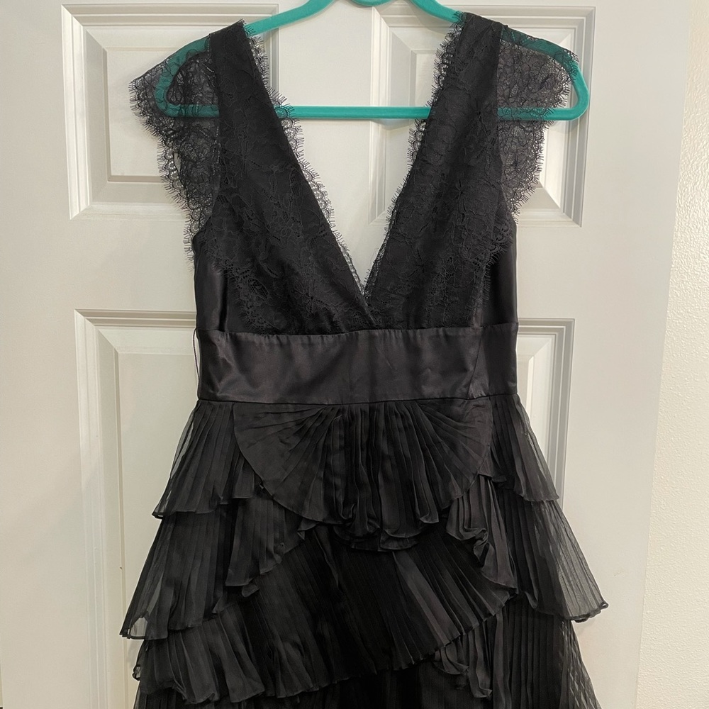 bcbgmaxazria black dress with belt